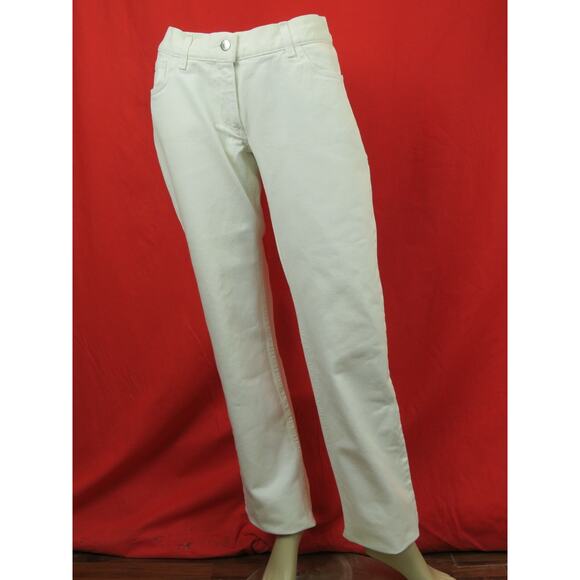 NWT DOLCE & GABBANA 2WPT2T STRAIGHT LEG WHITE COTTON DENIM PANTS JEANS 42 ITALY